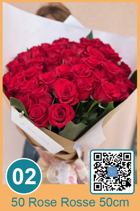 02 - 50 Rose Rosse da 50 cm