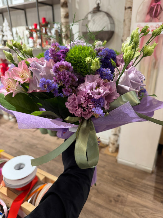 5 Rose Lilla con Statice a Rimini