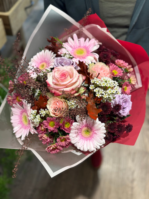 Bouquet Armonia Delicata rose gerbere tulipani