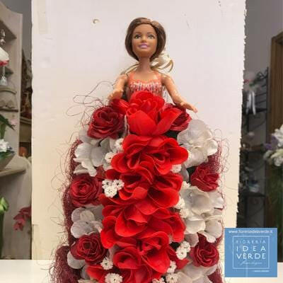 Barbi in rosso fatta da fioraio rimini
