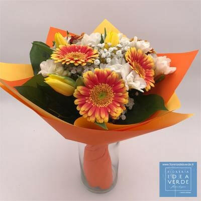 Bouquet Mazzo Fresie Gerbere Tulipani