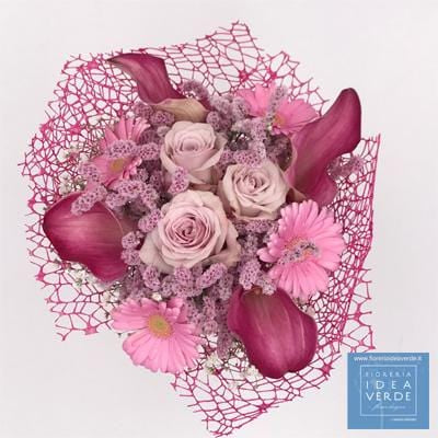 Bouquet Mazzo Rose Gerbere Calle