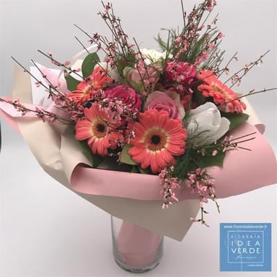 Bouquet Bouquet Roses Gerberas Broom