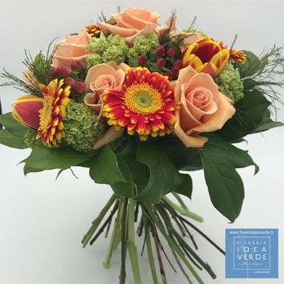 Bouquet Bouquet Roses Gerberas Tulips Ipericum Viburnum