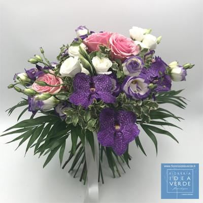 Bouquet Orchidea Wanda Rose Lisianthus