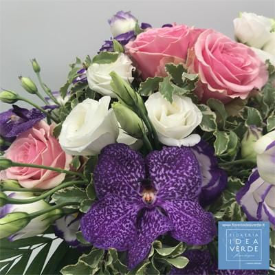 Bouquet Orchidea Wanda Rose Lisianthus