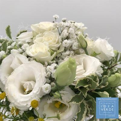 Bouquet Bouquet White Lisianthus Roses Gypsophila