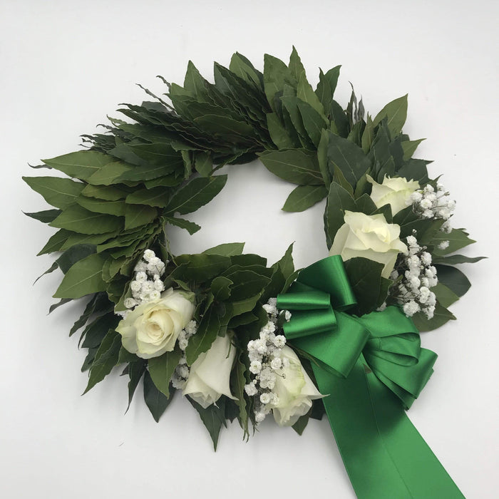 Corona di Alloro per Laurea con fiorellini — Fioreria Idea Verde Rimini