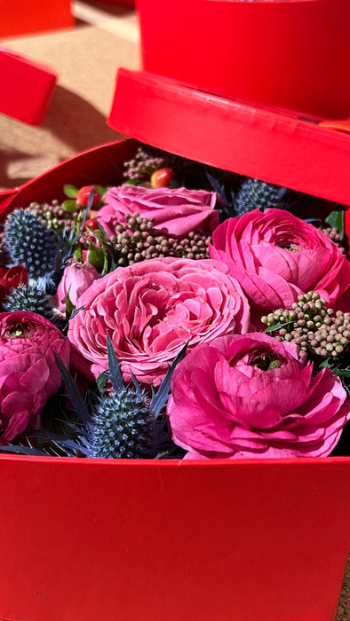 Flower box cuore rosso 3 misure