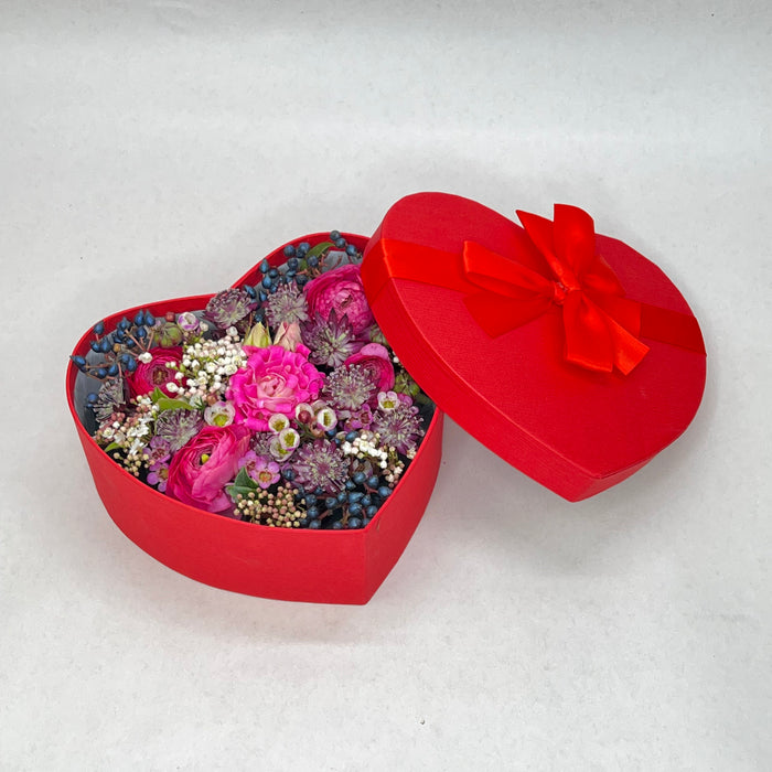 Flower box cuore rosso 3 misure
