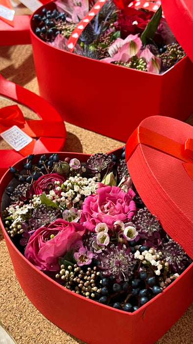 Flower box cuore rosso 3 misure