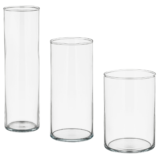Vaso cilindrico in vetro fiori-rimini